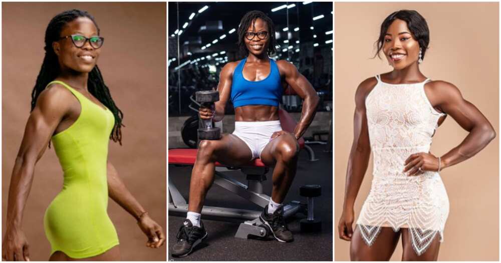 Female Ghanaian bodybuilder Mary Nyarko