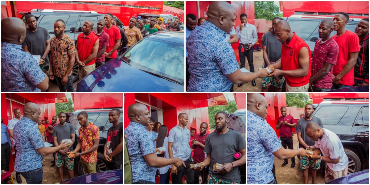 Social media reacts as Nigerian billionaire stuns car washers, splashes thousands of naira as gifts