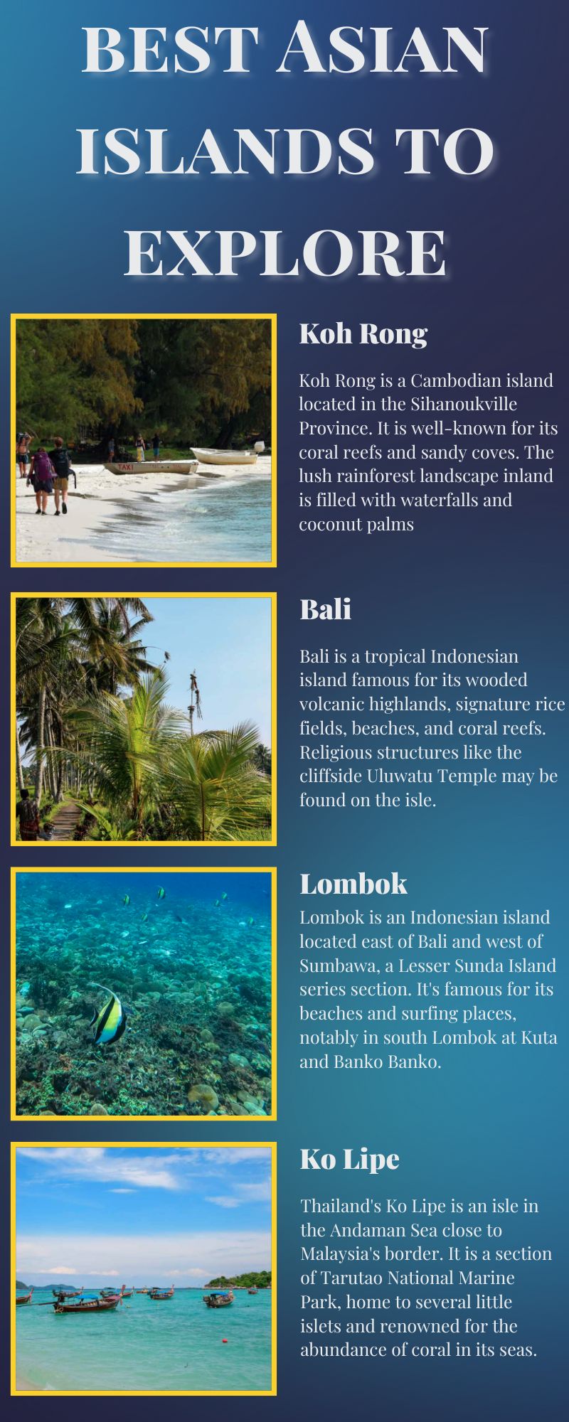 Best Asian islands to explore