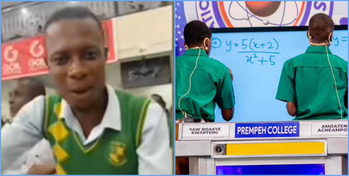 Photo of a Prempeh College supporter and the contestants
