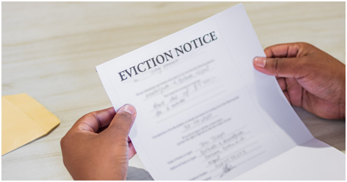 A tenant is issued an eviction notice by his landlord