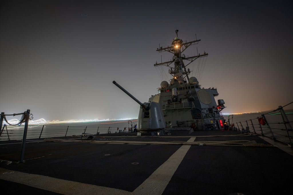 The guided-missile destroyer USS Carney has been on patrol in the Red Sea, shooting down 14 drones launched by Yemeni rebels on Saturday