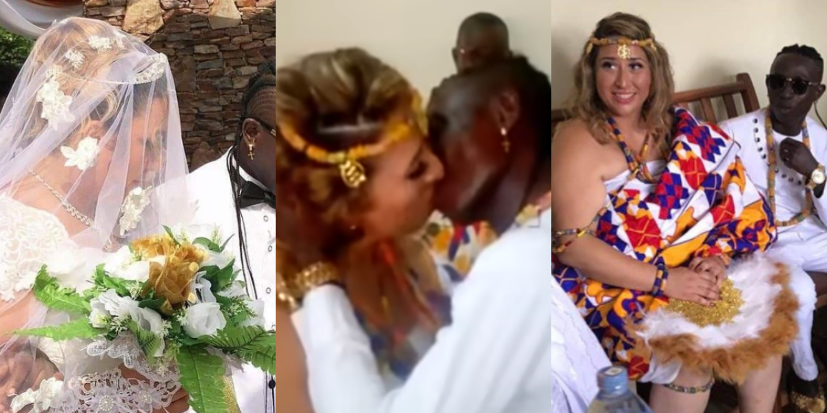 First video of Patapaa and Liha Miller kissing at their traditional wedding drops