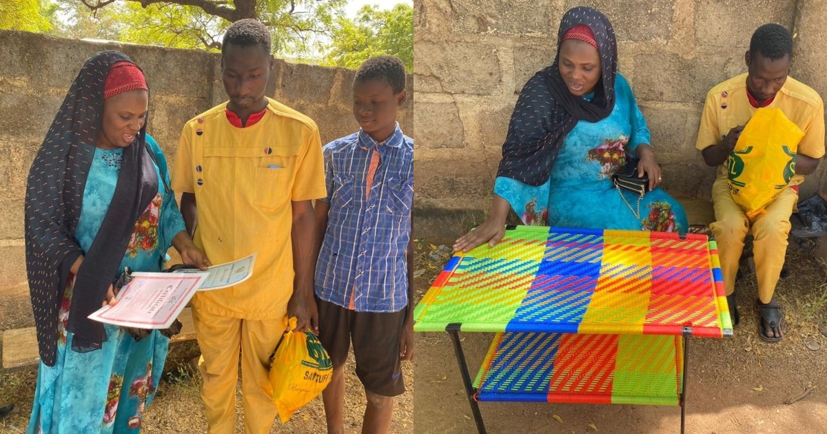 Meet 26-year-old visually impaired Ghanaian who creates beds, chairs & more out of thread