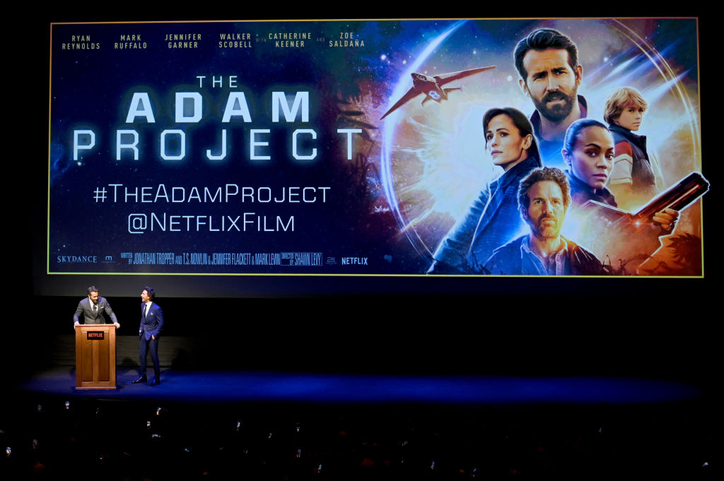 28 February 2022 - New York, New York - Ryan Reynolds, Walker Scobell,  Jennifer Garner. “The Adam Project”