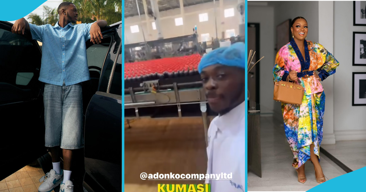 Jackie Appiah's son gets an exclusive tour of Adonko's distillery, gets excited in video