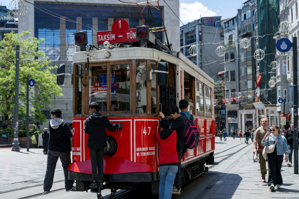 The century-old trams have become a symbol of Istanbul's Istiklal Avenue