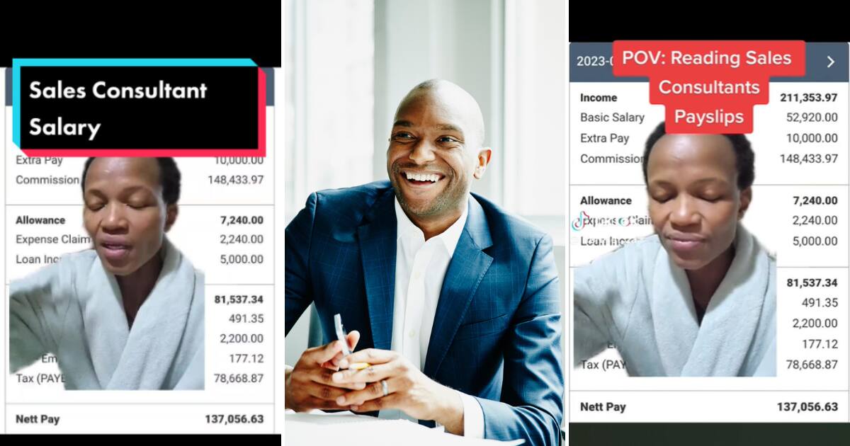 TikTok user @lifereset_za shared the payslip of a sales consultant who raked in R137k