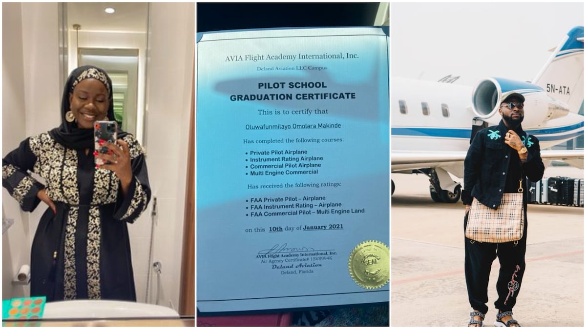Nigerian lady begs Davido to employ her as his pilot, shows off license certificate, stirs reactions