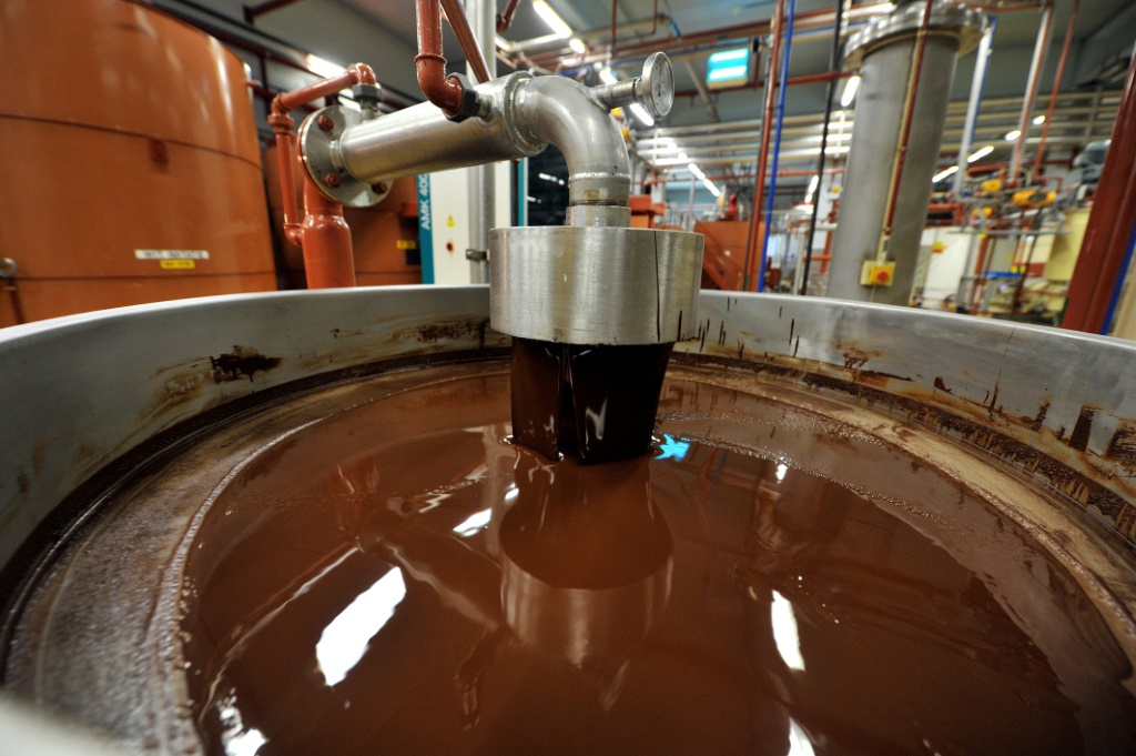 Barry Callebaut's plant in Wieze, Belgium, produces liquid chocolate in wholesale batches for 73 clients making confectionaries