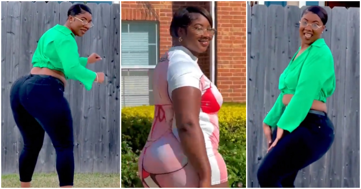 Lady with thick figure shows off dance moves.