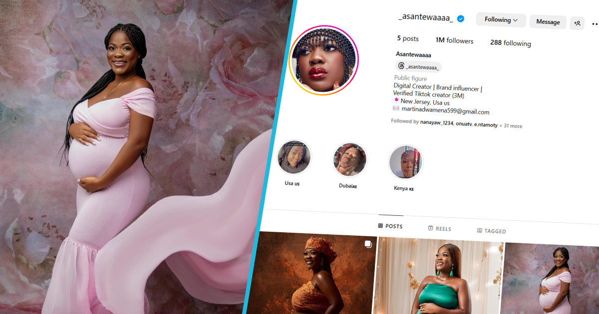 Asantewaa hits one million follower mark on Instagram after pregnancy announcement