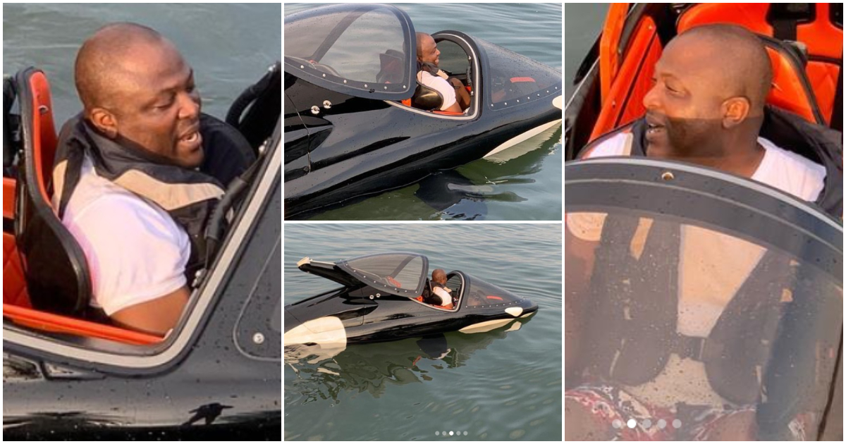 Ibrahim Mahama shows he's rich with expensive lifestyle in luxury Seabreacher; photos break the net
