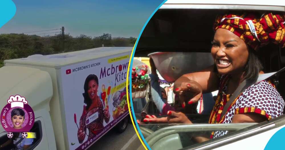 Nana Ama McBrown drives McBrown's Kitchen truck around town