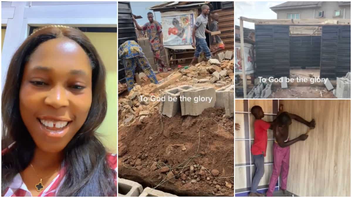 Creative lady built shop/Bricklayers dug foundation