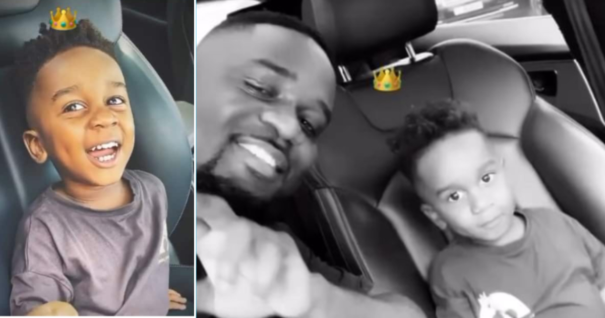 Rapper Sarkodie spends time with his son.