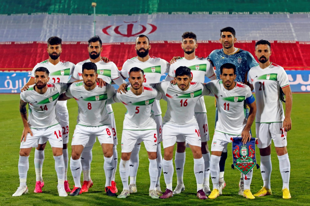Iran's national team poses ahead of a friendly football match against Nicaragua at the Azadi stadium in Tehran