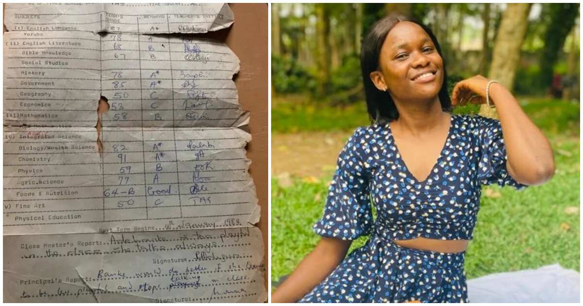 Nigerian lady, mother's secondary school result