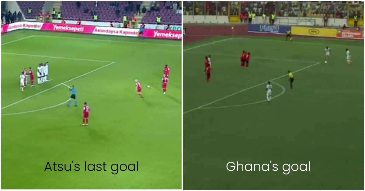 Scenes from Christian Atsu's last goal and Ghana's goal after he passed