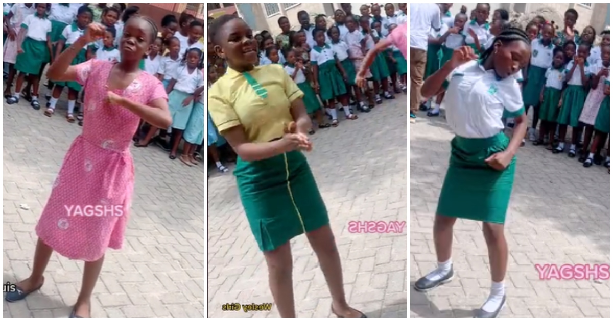 Three young students wearing SHS uniforms impress Ghanaians with their dance moves: "YAGSHS won"