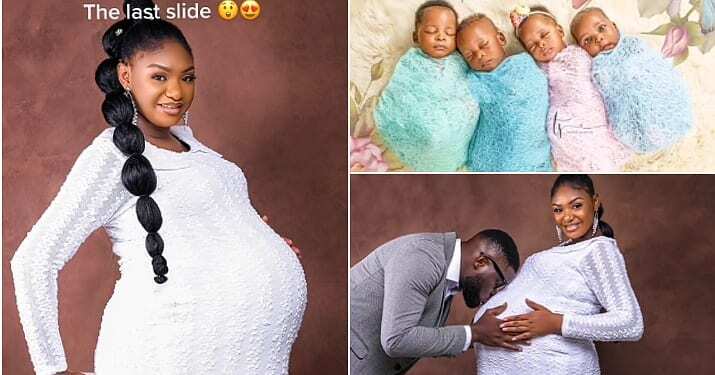 Baby bump, mother of four, quadruplets