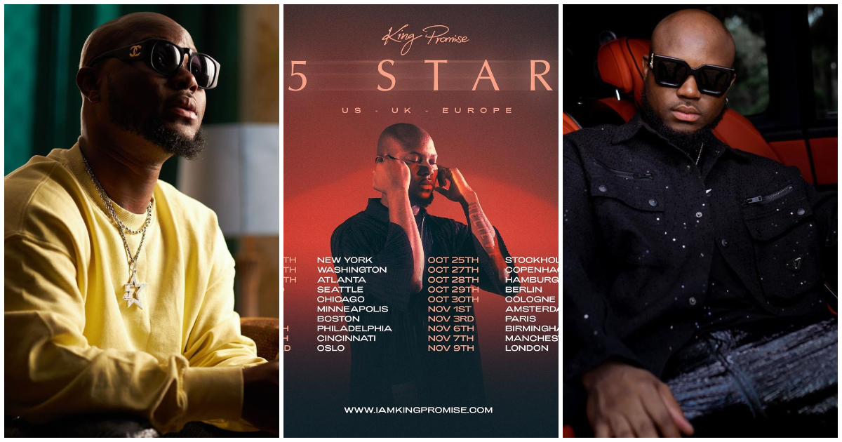 King Promise To Embark On 5 Star Tour in the US, UK and Europe; Teases Surprise Acts