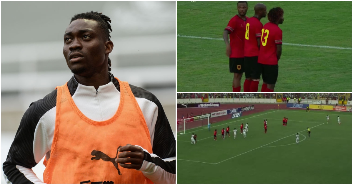 Photo of Christian Atsu and the freekick that ended in a Black Stars victory against Angola