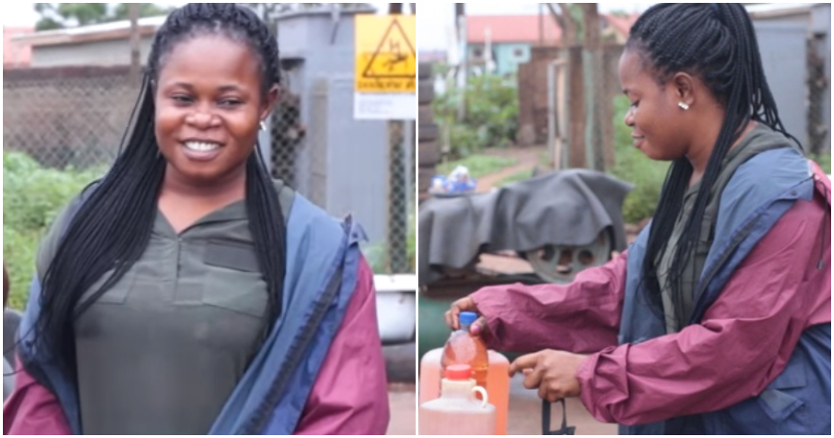 Ghanaian SHS leaver who sells fuel to survive reveals she earns GH¢3 profit per gallon