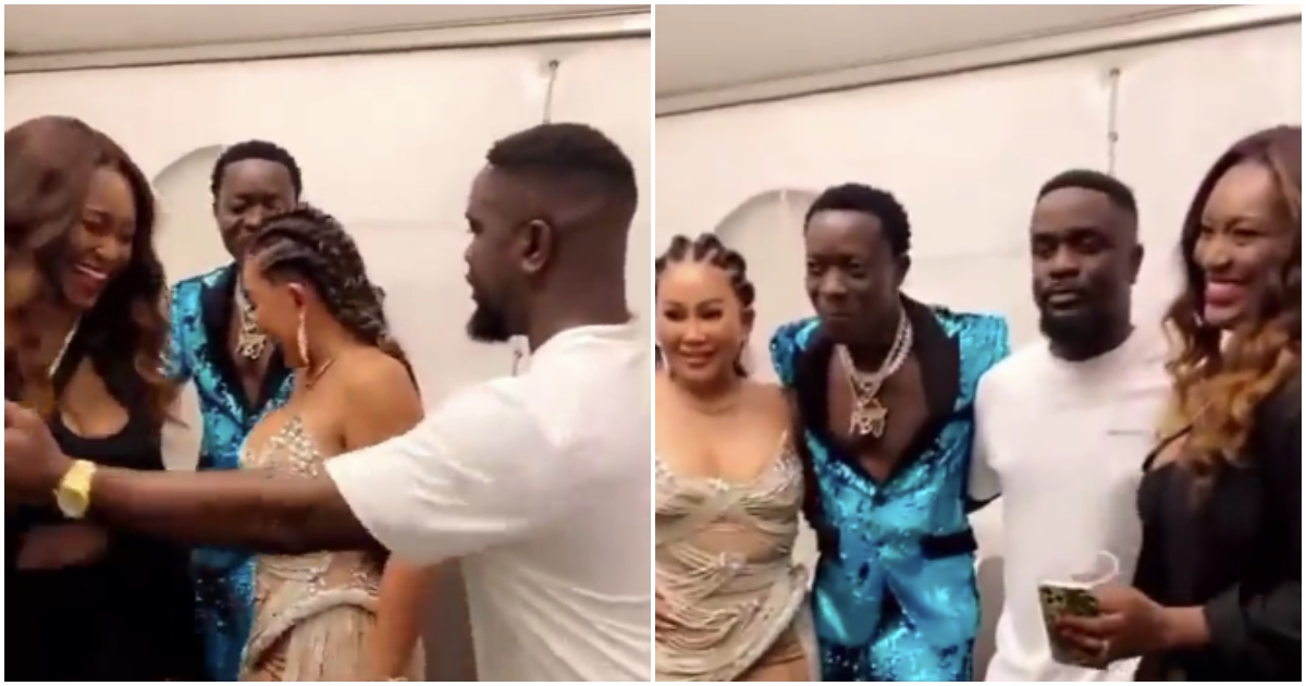 Video of Sarkodie 'protecting' his wife during a photoshoot with Blackson causes stir