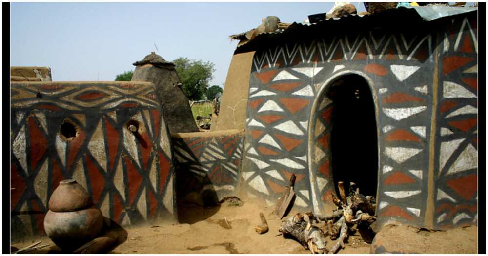 Beautifully decorated mud houses