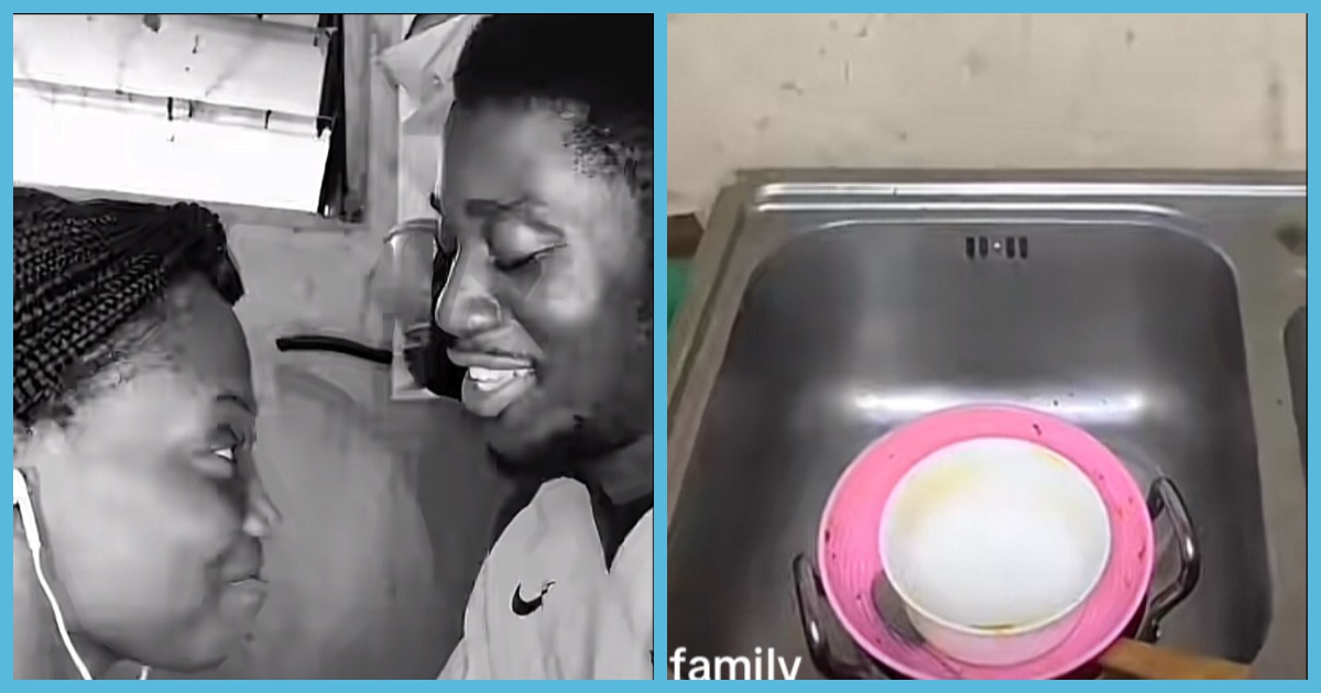 Ghanaian man helps wife with home chores