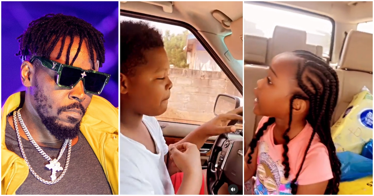 Kwaw Kese allows his underage son to drive his Range Rover in video; Ghanaians get angry