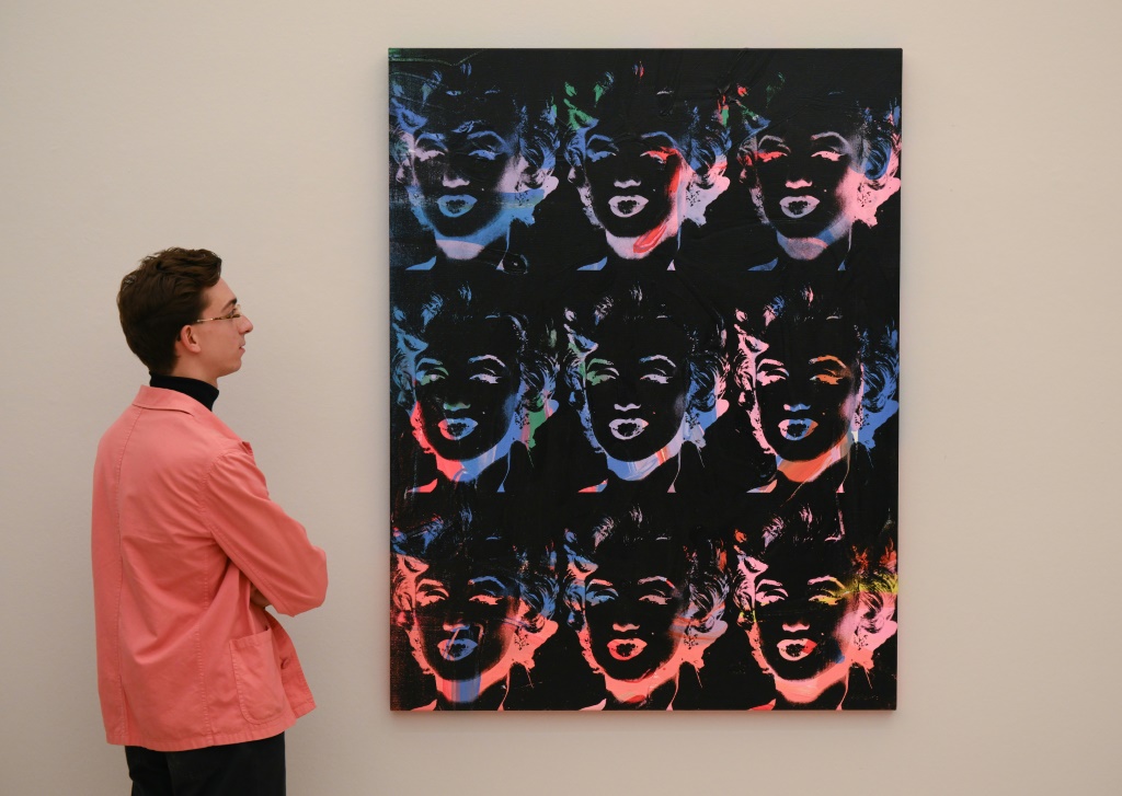 Andy Warhol's "Nine Multicoloured Marilyns" is among artwork displayed at London's Frieze art fair