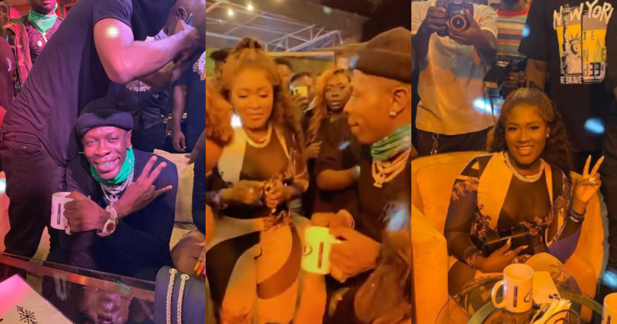Video drops as Fella Makafui battles Shatta Wale on the dancefloor at Narcos all-black party
