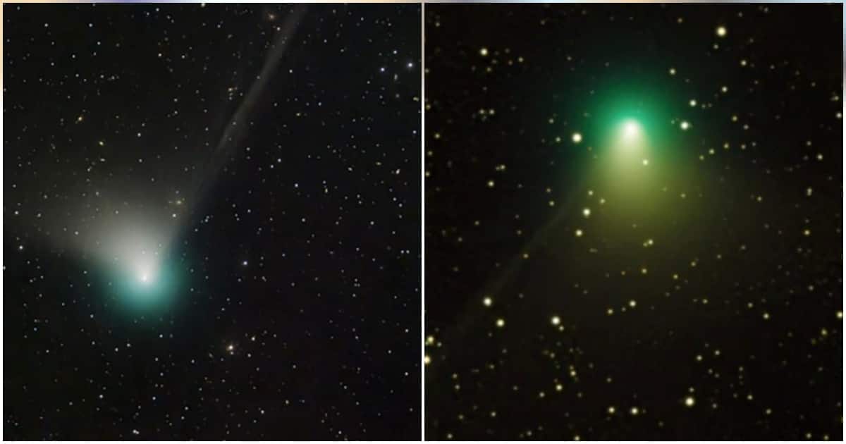 Bright green comet