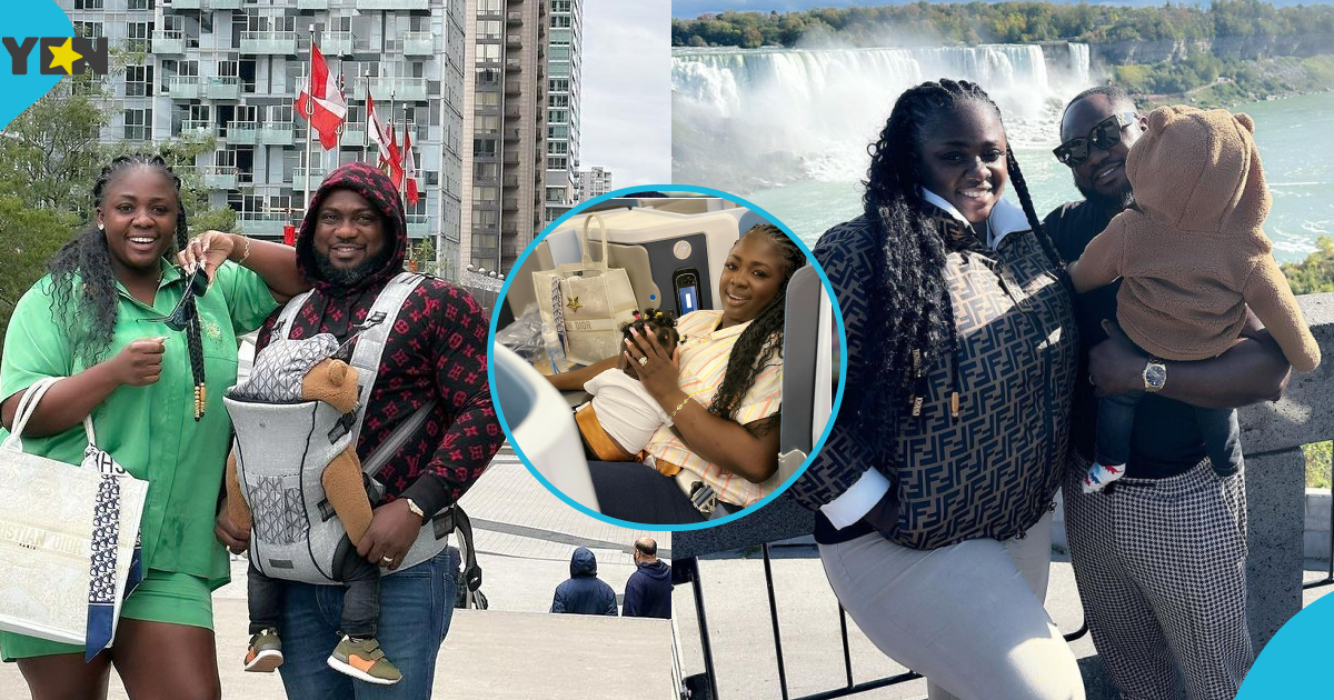 Tracey Boakye's 7-month-old son looks cute as she braids his curly hair while enjoying their vacay in Canada