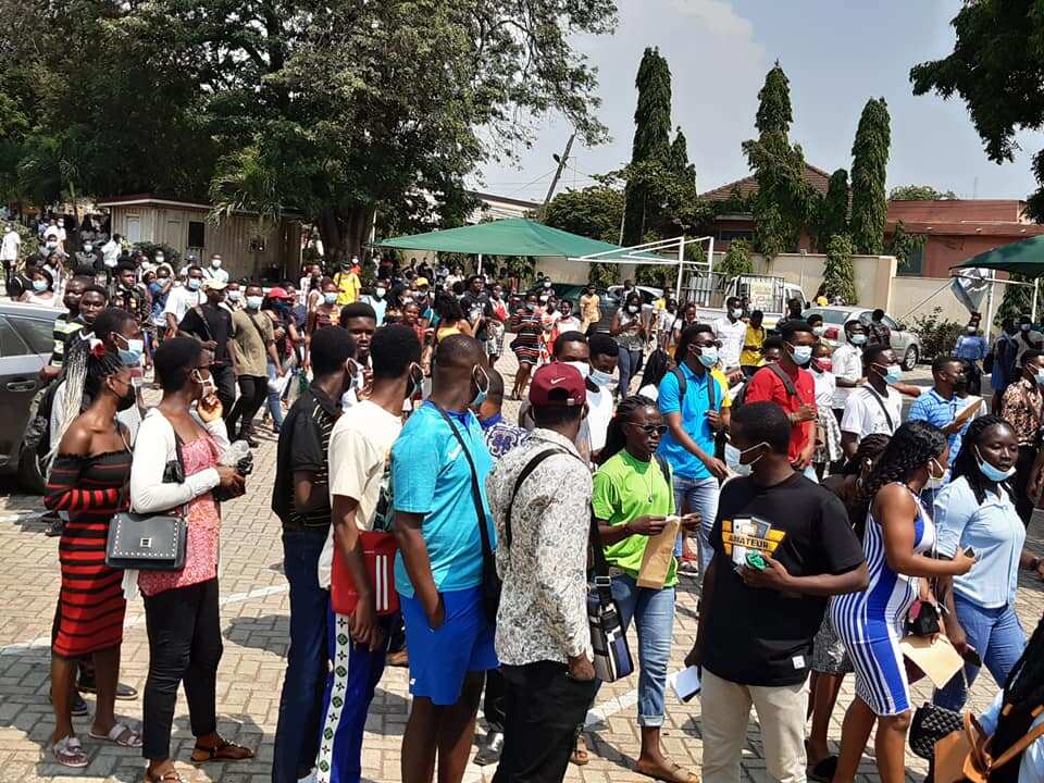 University of Ghana Accra City Campus throws caution to the wind as students crowd for registration