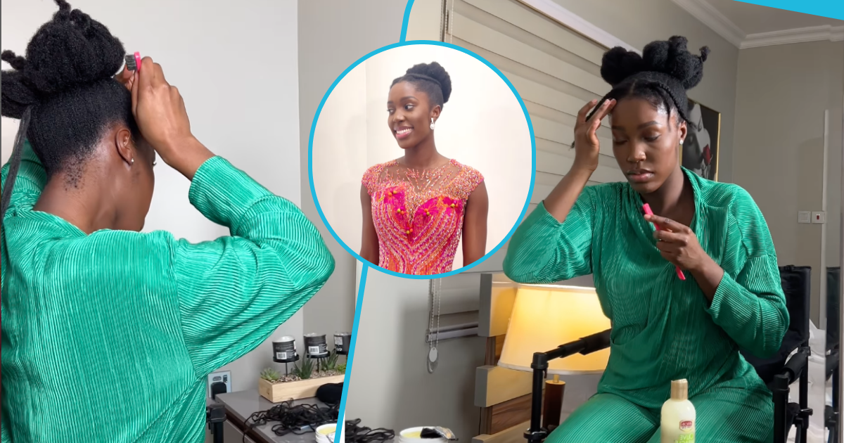 Moses Bliss' wife: Marie Wiseborn impresses Ghanaians as she styles her own natural hair for her plush wedding