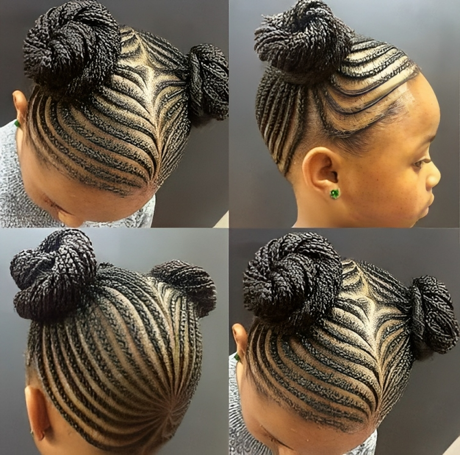 Box braids in a bun on Stylevore