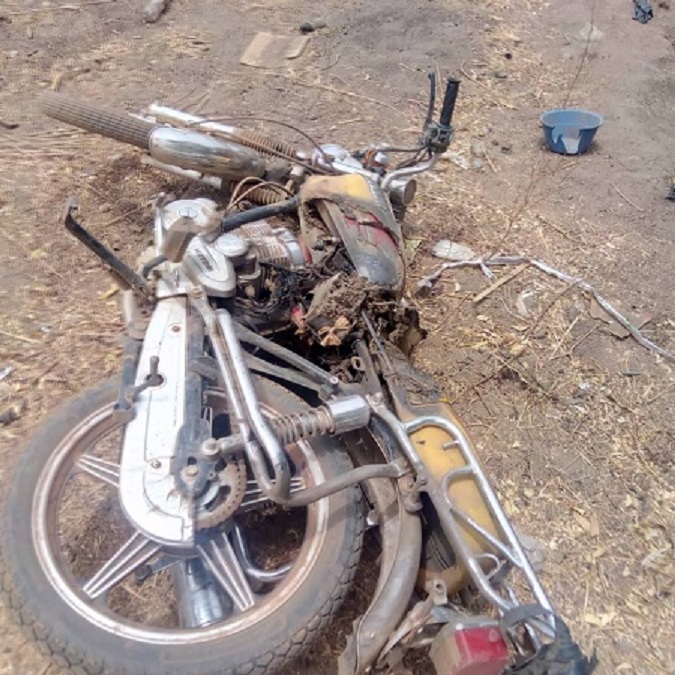 Photo of a damaged motorbike