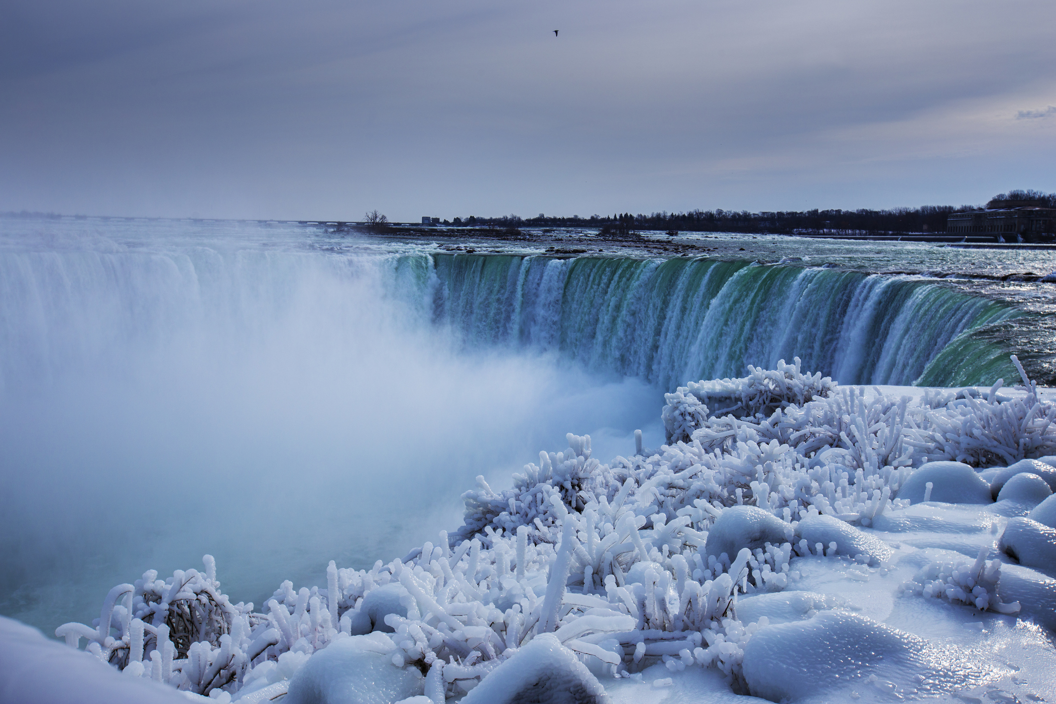 Niagara cascades in winter, Ontario Canada.