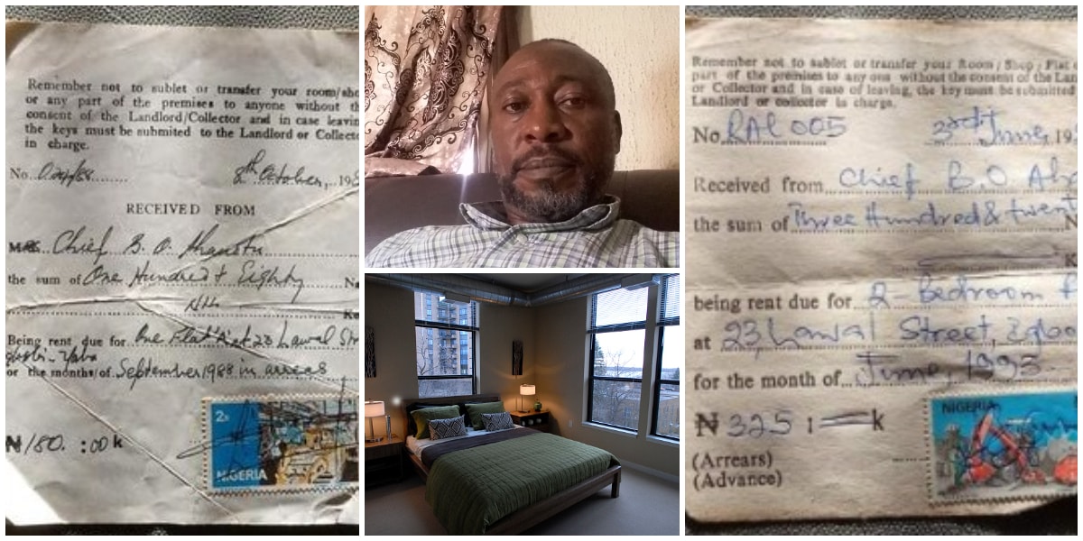 Nigerian Man Finds 1998 and 1993 Receipts of 2 Bedroom Flats His Parents Paid for at N180 and N325, Many React