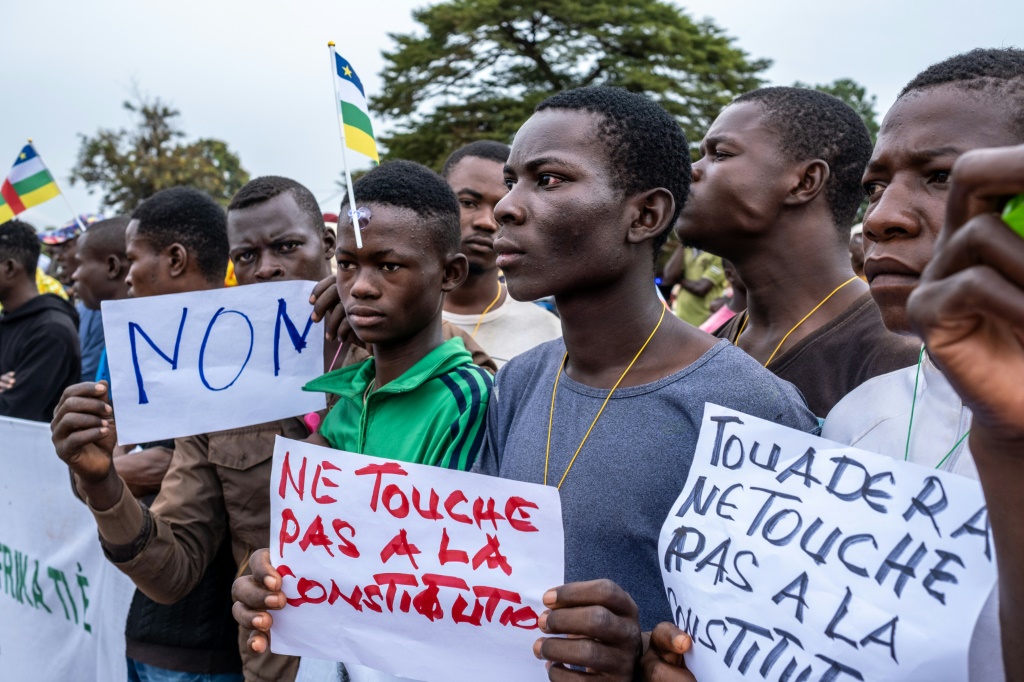 Opposition and civil society groups in August staged a protest in Bangui against changing the constitution