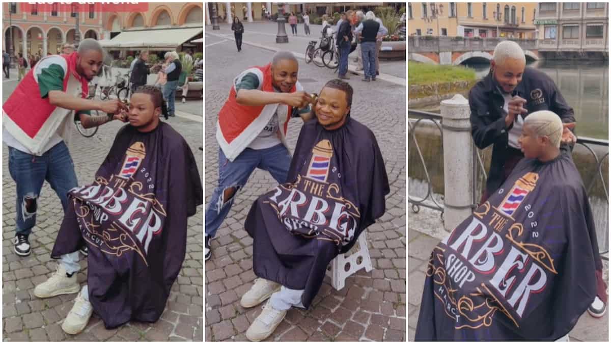Creative barber/man showed off in Italy