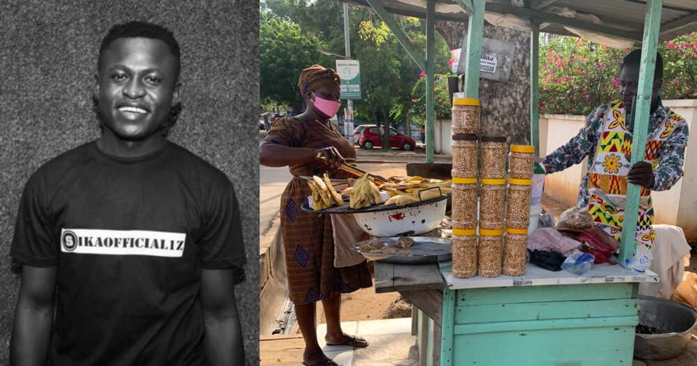Sika Official shares story of his mother who sells roasted plantain