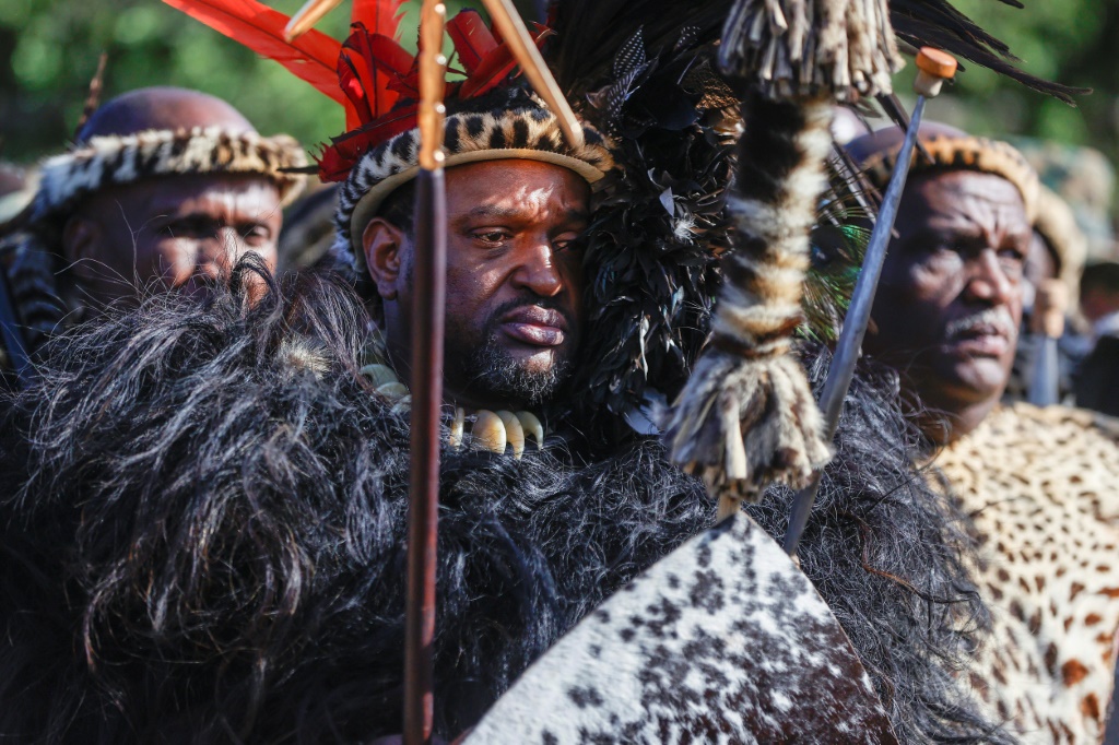 The new Zulu king Misuzulu kaZwelithini at his coronation last month