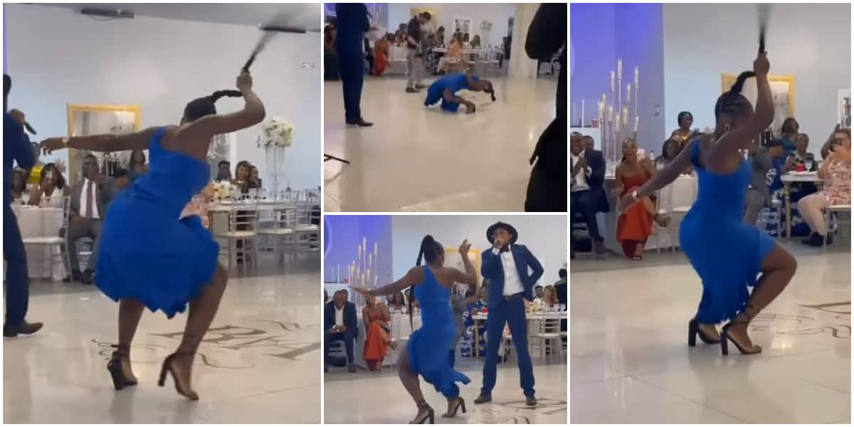 Lady brings 'house down' with eye-catching legwork in heels, does waist dance with hair loosed