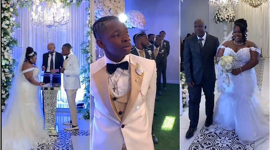 Groom cries uncontrollably as bride walks to him on wedding day: "The way he looks at her"