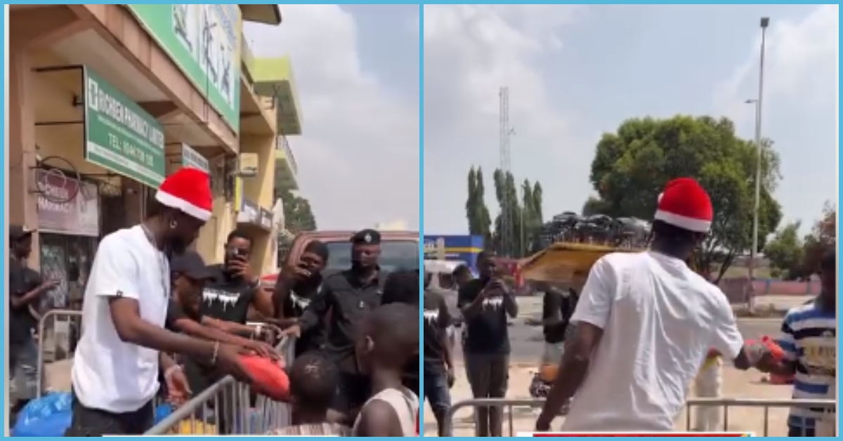 Must watch: Black Sherif storms Jamestown to bless street kids on Christmas Day