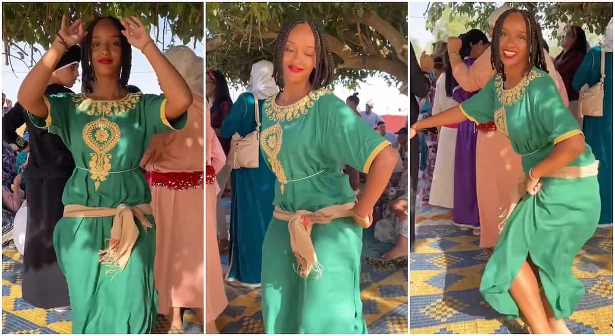 Tall lady with good shape dances and whines waist to local music, video goes viral: “She looks like Rihanna”